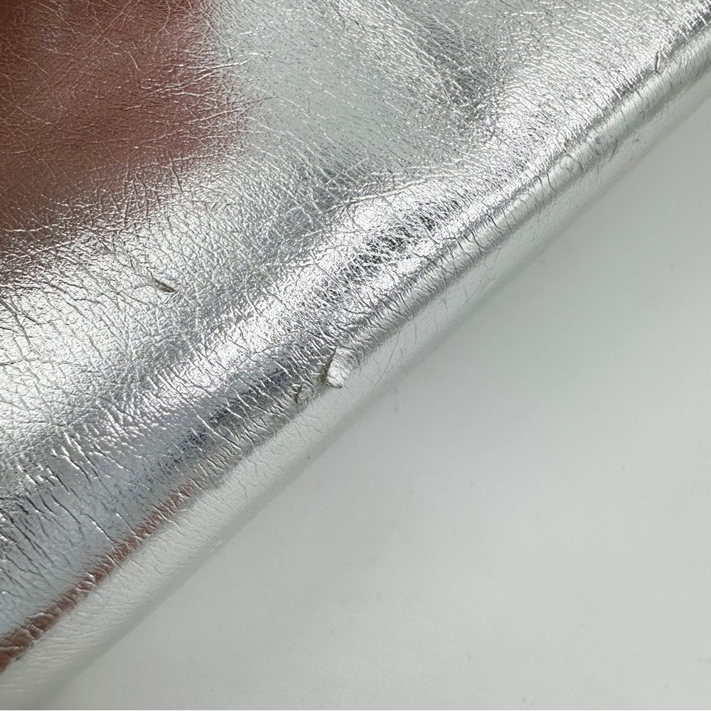 ‎CACHE Silver Metallic Convertible Clutch w/Crystal Embellishment - Picture 14 of 14